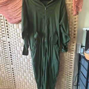 Athleta Olive Green Zip-Up Jumpsuit